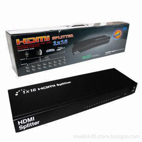 1 x 16 HDMI® Splitter, Supports 3D, CEC, 100-240V AC, 50/60Hz Input